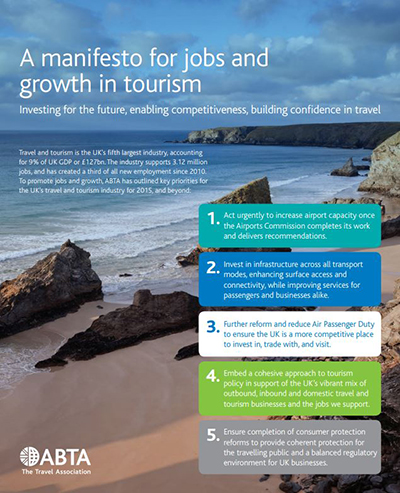 A manifesto for jobs and growth in tourism