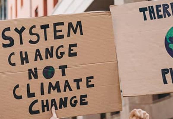 Climate change placards