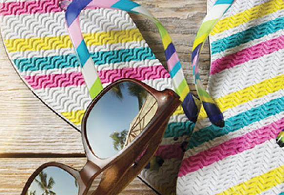 Flip flops and sunglasses
